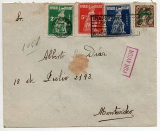 1923 Uruguay Early Special Flight Cover Sarandi - Montevideo,  Rare Stamps