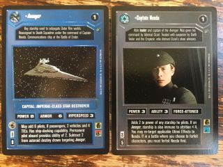 Star Wars Ccg Dagobah 2 Cards Captain Needa And His Sd Avenger Rare