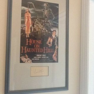 Vincent Price.  Rare.  " House On Haunted Hill ".  Signed.  Near