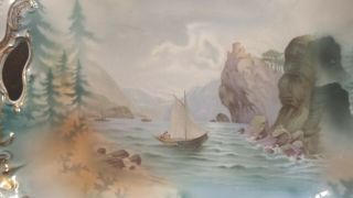 Rare RS Prussia Sailing Scene Cake Plate Man and the Mountain RARE Gorgeous 5