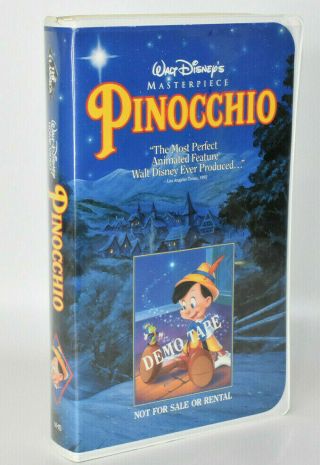 Walt Disney Black Diamond Classics Pinocchio Vhs Demo Tape Rare 1993 Release