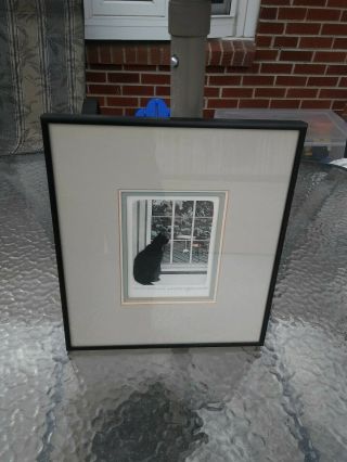 Cat Looking Out window Rare Meg Dawson Signed Limited Edition 82/100 1986 3