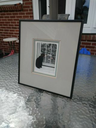 Cat Looking Out window Rare Meg Dawson Signed Limited Edition 82/100 1986 4