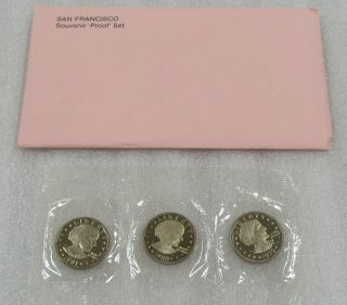 1979 - S,  1980 - S & 1981 - S Susan B.  Anthony Rare Souvenir Proof 3 Coin Pink Set