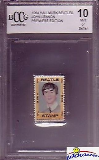 1964 Hallmark Beatles Stamp John Lennon Beckett 10 Vintage Rare