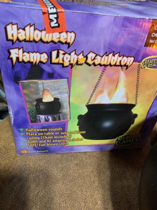 Rare 2002 Gemmy Halloween Prop Flame Light Cauldron 5