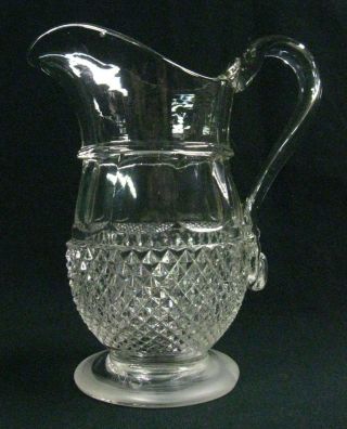 Rare Sandwich Flint Glass Antique Circa 1860 Eapg “hinoto” Pattern Creamer