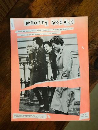 Rare Sex Pistols Sheet Music - Pretty Vacant (1977)