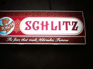 Vintage Schlitz Beer Lighted Sign 1972 20x8.  5 Rare 70 