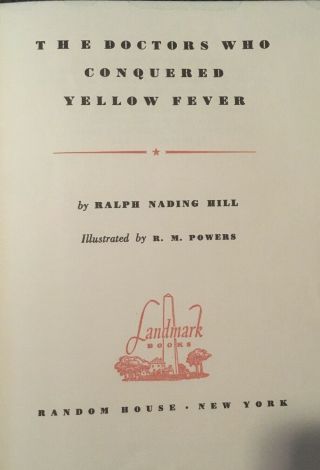 Very Rare Doctors Who Conquered Yellow Fever Landmark Book By Random House 2