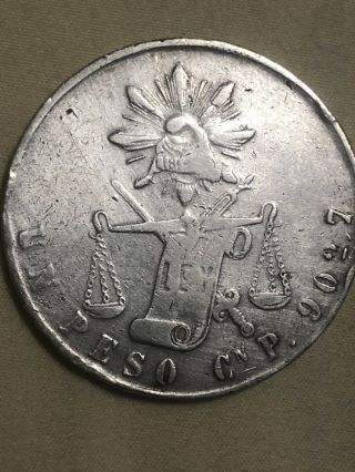 1873 Mexico 1 Peso Rare CuliacÁn Cn P Republic Balance Scales Silver Great C