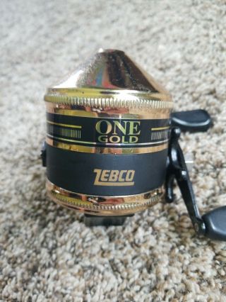 Rare Vintage Zebco Gold One Classic Casting Fishing Reel.