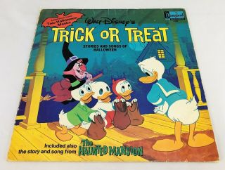 Vtg Walt Disney Trick Or Treat 1974 Rare Haunted Mansion Halloween Vinyl Record