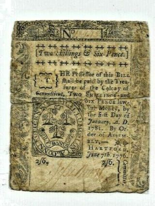 2 Shillings & 6 Pence " Colonial " 1776 " Colonial " (2 Shilling & 6 Pence) Rare