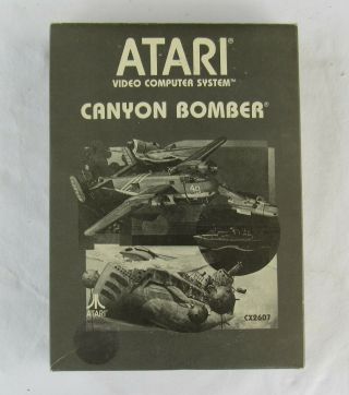 Canyon Bomber Atari 2600 Game - Very Rare Gray Box Atari Corp.  Edition