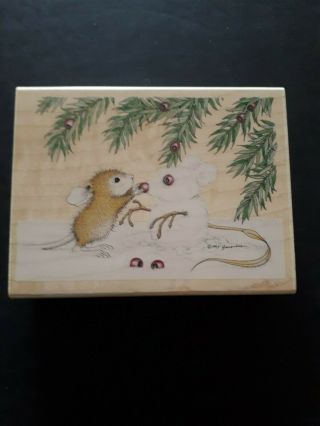 House Mouse Making A Snowmouse Hm Pr1024 Amanda Tree Christmas Rare Xmas
