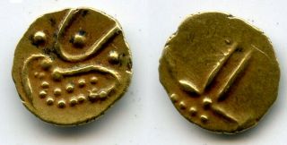 Rare Gold Fanam,  Extreme South India Or Sri Lanka,  Ca.  1400 - 1750 (herrli 1.  31)