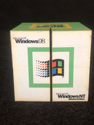 Rare Vtg Microsoft Windows 98 Nt Workstation Toy Cube Advertising Promo Computer