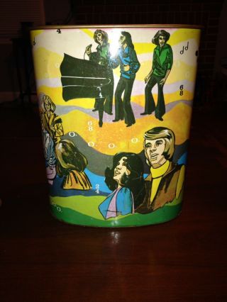 Vintage Music Metal Trash Can Bee Gees,  The Carpenters & More 1960 