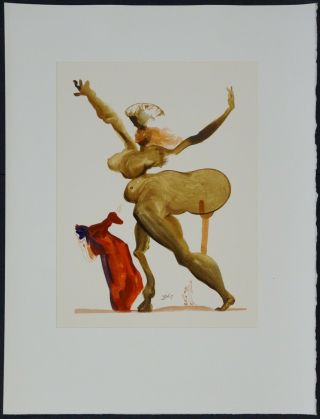 Rare Salvador Dali ' Manto ' Signed German Divine Comedy woodcut 2