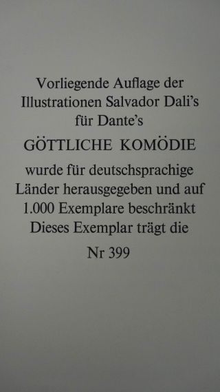 Rare Salvador Dali ' Manto ' Signed German Divine Comedy woodcut 7