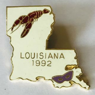 Louisiana 1992 Crayfish Orleans Souvenir Vintage Pin Badge Rare (d4)