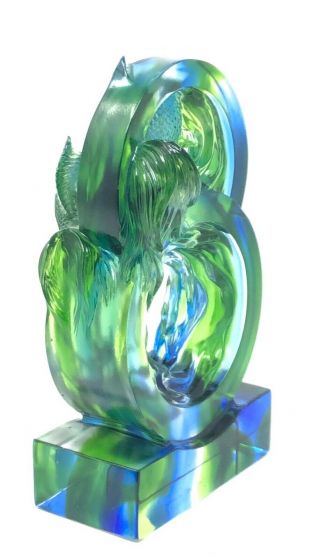 Tittot Lucky Current Limited Edition LiuLi 琉璃 Colored Glass Art Gold Fish Rare 7