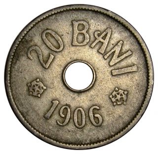 Romania 20 Bani Coin 1906 Km 33 Rare