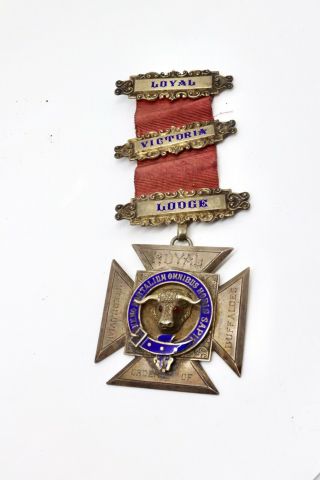 A Large Rare Victorian Sterling Silver Masonic Raob Loyal Victoria Lodge