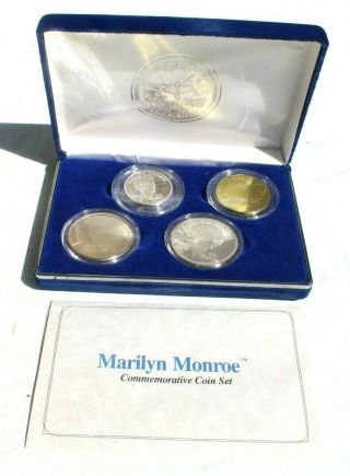 Vtg Marilyn Monroe 1995 Commemorative Coin Set.  999 Silver - Nr Rare