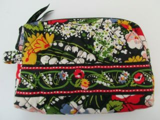 Rare Vera Bradley Poppy Fields Small Quilted Cosmetic Case Makeup Bag 5 " X 7 "
