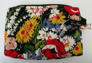 Rare Vera Bradley Poppy Fields Small Quilted Cosmetic Case Makeup Bag 5 