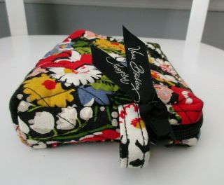 Rare Vera Bradley Poppy Fields Small Quilted Cosmetic Case Makeup Bag 5 