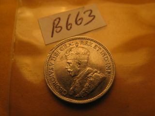 1919 Canada Rare Five Cent 5 Cent Silver Coin Id B 663.