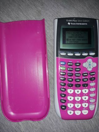 Texas Instruments Ti - 84 Plus Silver Rare Pink & Blue Graphing Calculator /tested
