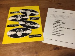 Del Shannon/shangri Las/wayne Fontana 1965 Uk Tour Programme Rare Insert