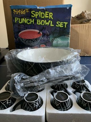 SPIRIT HALLOWEEN SPIDER PUNCH BOWL HAUNTED HOUSE PARTY PROP DECORATION RARE NEW? 2