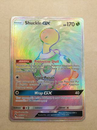 Shuckle Gx 215/214 Lost Thunder - Nm Pokemon Card Rainbow Secret Rare