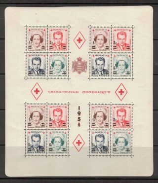 Monaco 1951 Red Cross Sheet (stamps Nh),  Hcv,  Rare