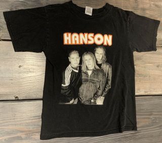90’s Hanson Band Vintage Rare - Mmmbop Black T - Shirt Large