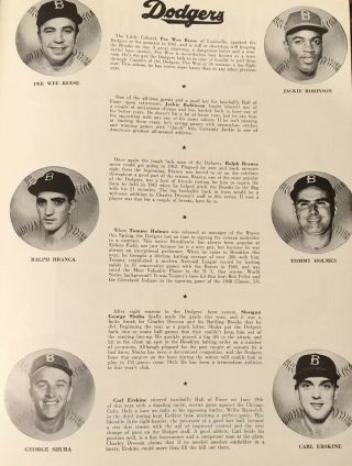 1952 World Series Program RARE RP Signed RDO NY YANKEES VS BROOKLYN DODGERS 4