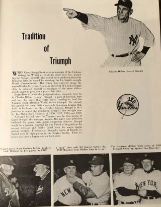 1952 World Series Program RARE RP Signed RDO NY YANKEES VS BROOKLYN DODGERS 7