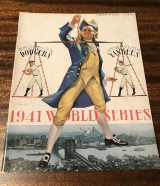 1941 World Series Program RARE RP SIGNED RDO /1000 Brooklyn Dodgers NY Yankees 8