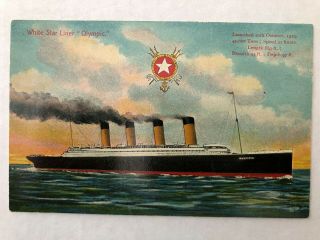 Rare Postcard Of White Star Line Rms Olympic