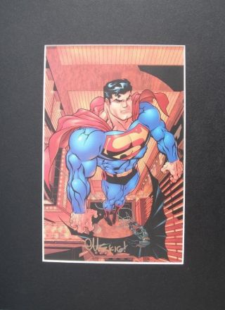Ed Mcguinness Rare Superman/batman 1 Matted Art Print Signed Cover 11.  25 X 14.  75