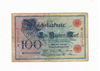 Germany P 20 Rare 100 Mark 1 - 7 - 1898 Fine