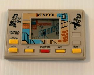 Rescue Rare Vintage Ronica Electronic Handheld Lcd Video Game Rc - 85