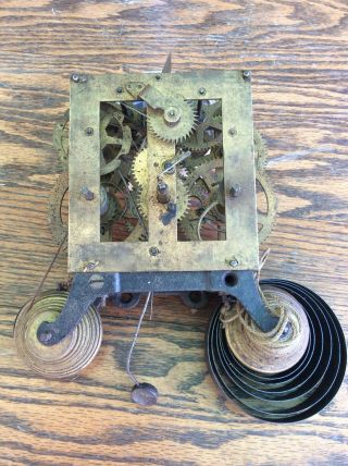 Rare J C Brown 8 Day,  Fusee Mantle / Shelf Clock Movement,  Parts / Repairs