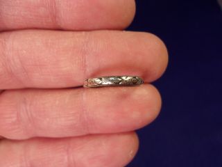 Rare Little Old Vtg Antique Ladies Art Nouveau Sterling Silver Wedding Band Ring