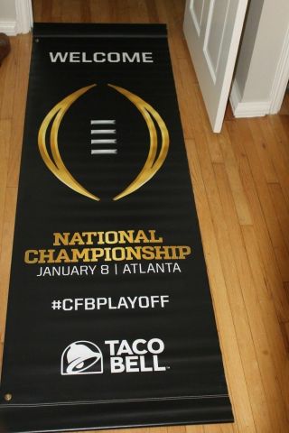 Rare - Taco Bell Alabama Vs Georgia Football Game.  2018 Cfp Football Banner 8 